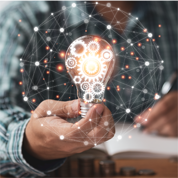 Lightbulb full of gears — innovation